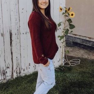 Maroon Knit Sweater